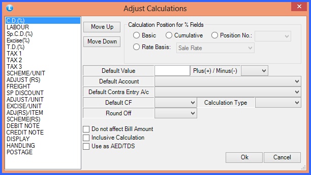 fmcg pur vocher adjust calculation